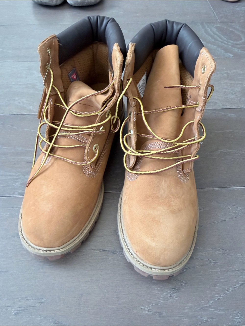 Timberland Wheat/Tan Premium Work Boots with Padded Collar